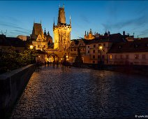 Charles Bridge and Lesser Town Bridge Tower in Prague The historical Charles Bridge and the Lesser Town Bridge Towers of Prague at dawn.
