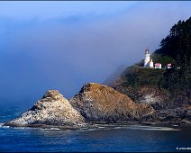 Heceta Head Lighthouse The Heceta Head Lighthouse in Oregon, bad weather is coming up.