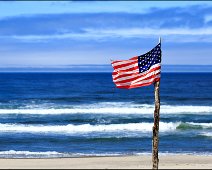 USA Flag Rockaway Beach