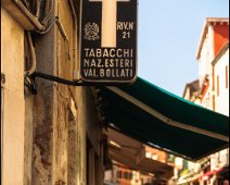 Tabacchi A tabac store sign in Venice.